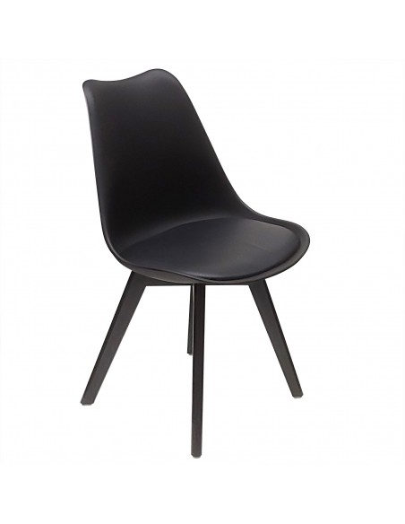 4 Krzesła NORDEN MONO czarne