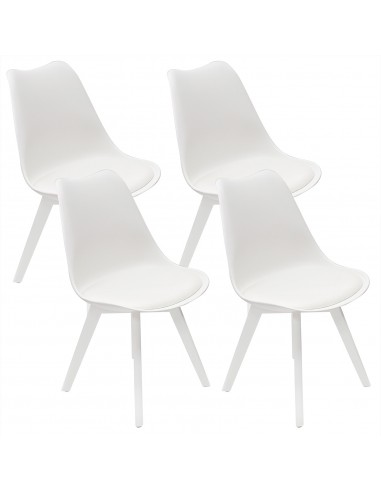 4 Krzesła NORDEN MONO białe