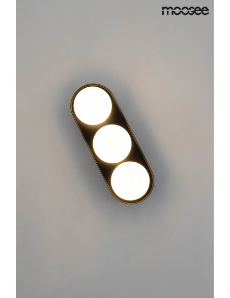 MOOSEE lampa ścienna DROPS 3 czarna