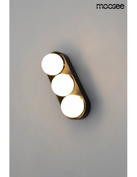MOOSEE lampa ścienna DROPS 3 czarna