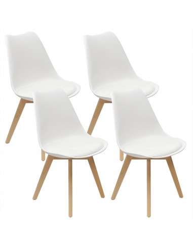 Zestaw stół Lugano 120 biały i 4 krzesła NORDEN...