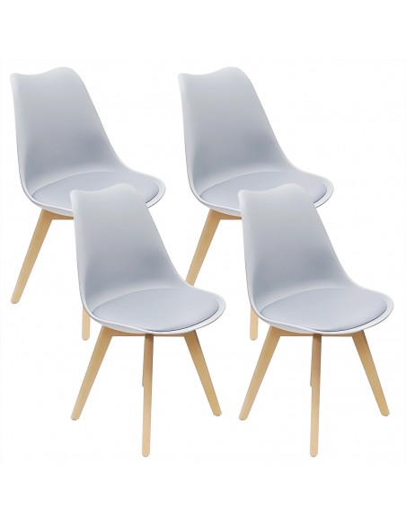 Zestaw stół Lugano 120 szary i 4 krzesła NORDEN szare