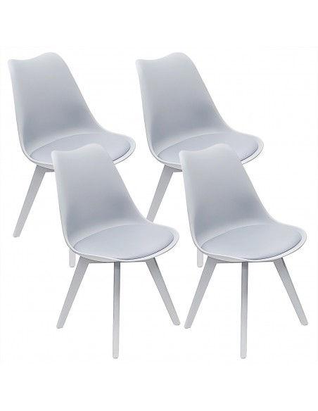 Zestaw stół Lugano 80 szary i 4 krzesła NORDEN MONO szare