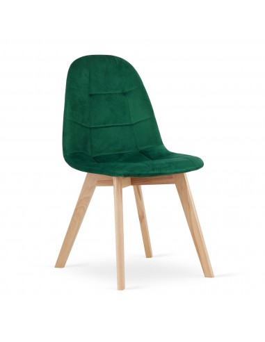 4 krzesła BORA welur ciemna zieleń