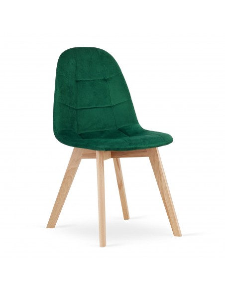4 krzesła BORA welur ciemna zieleń