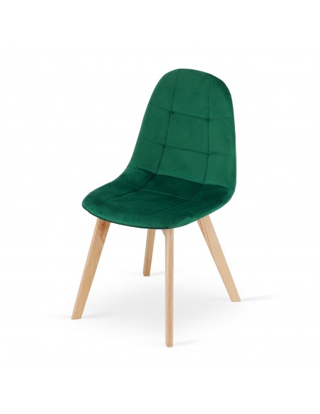 Krzesło BORA - ciemna zieleń aksamit x 4