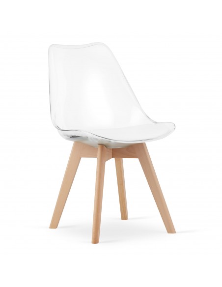Krzesło MARK - przezroczyste / nogi naturalne x 4