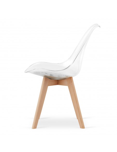 Krzesło MARK - przezroczyste / nogi naturalne x 4