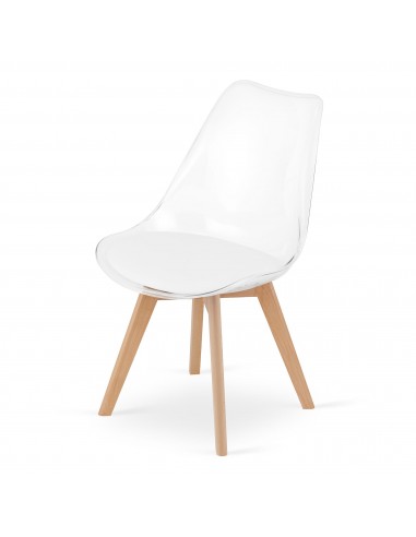 Krzesło MARK - przezroczyste / nogi naturalne x 4
