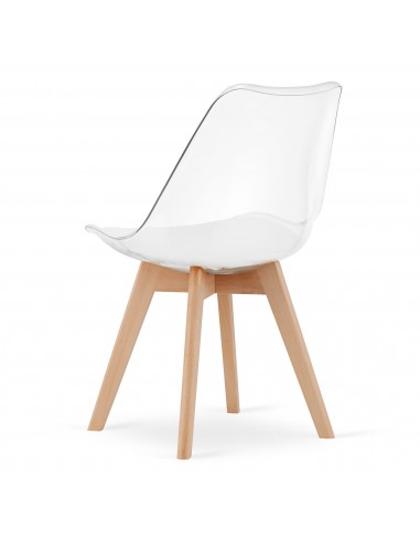 Krzesło MARK - przezroczyste / nogi naturalne x 4