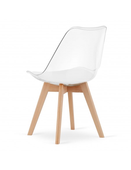 Krzesło MARK - przezroczyste / nogi naturalne x 4