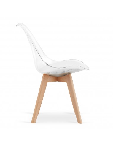 Krzesło MARK - przezroczyste / nogi naturalne x 4