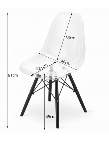 Krzesło OSAKA przezroczyste / nogi czarne x 4
