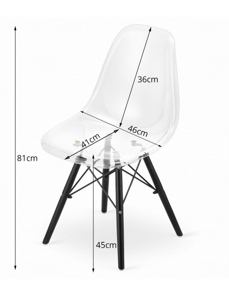Krzesło OSAKA przezroczyste / nogi czarne x 4