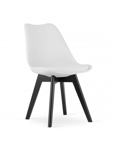 Krzesło MARK - białe / nogi czarne x 4