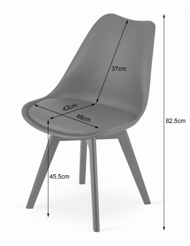 Krzesło MARK - białe / nogi czarne x 4