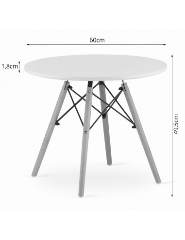 Stolik MAKSI Okrągły 60cm - biały