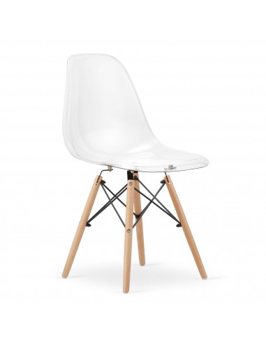 Krzesło OSAKA przezroczyste / nogi naturalne x 4