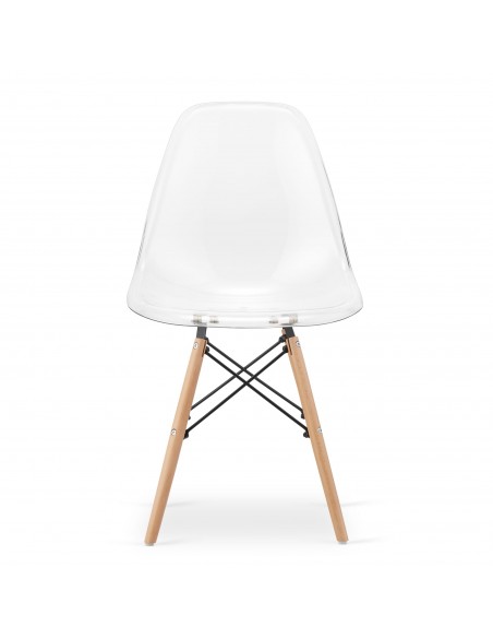 Krzesło OSAKA przezroczyste / nogi naturalne x 4