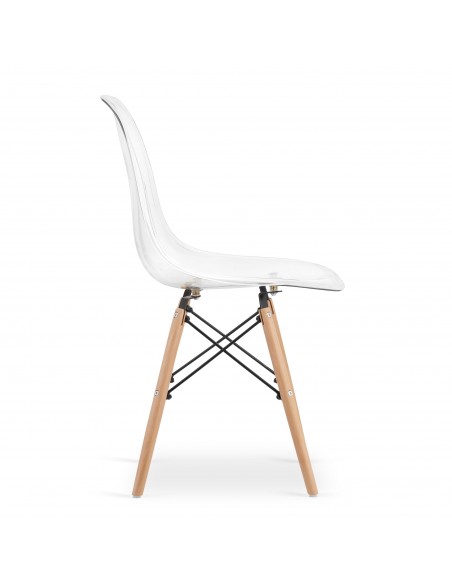 Krzesło OSAKA przezroczyste / nogi naturalne x 4