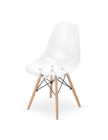 Krzesło OSAKA przezroczyste / nogi naturalne x 4