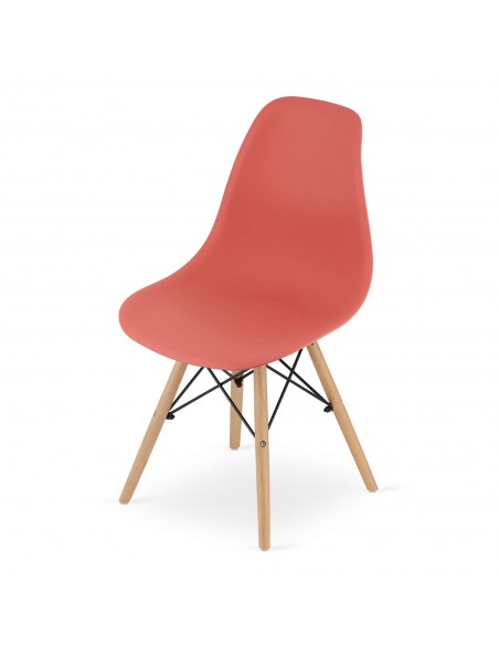 Krzesło OSAKA cynober / nogi naturalne x 4