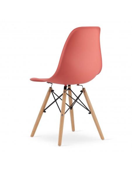 Krzesło OSAKA cynober / nogi naturalne x 4
