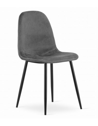 Krzesło COMO - ciemny szary aksamit x 4