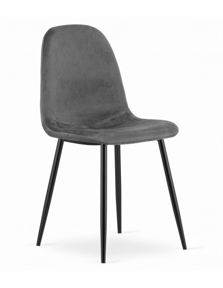 Krzesło COMO - ciemny szary aksamit x 4
