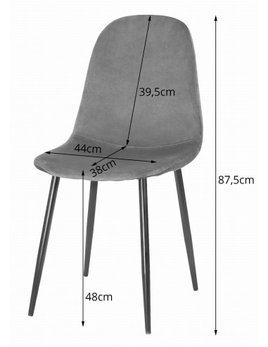 Krzesło COMO - ciemny szary aksamit x 4