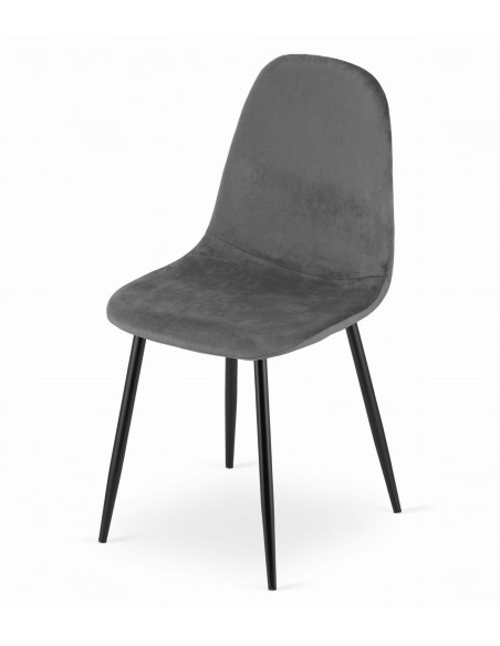 Krzesło COMO - ciemny szary aksamit x 4
