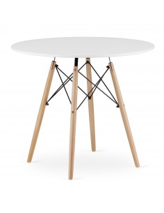 Stół TODI Okrągły 90cm - biały