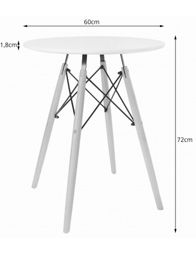 Stół TODI Okrągły 60cm - biały
