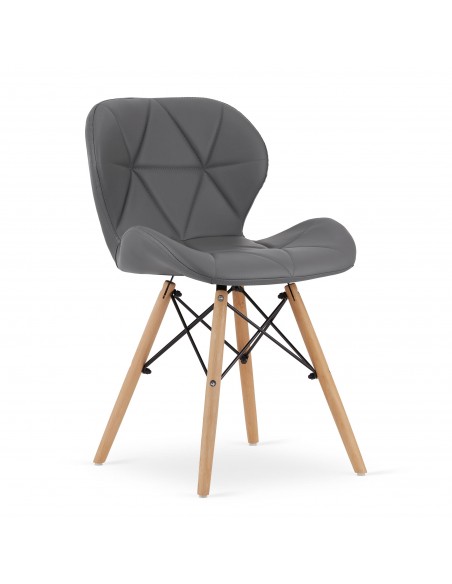 Krzesło LAGO ekoskóra - szare x 4