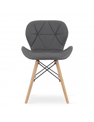 Krzesło LAGO ekoskóra - szare x 4