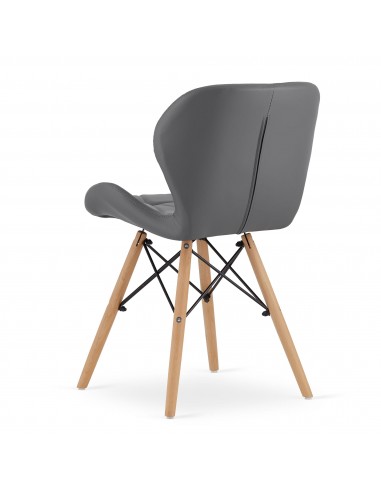 Krzesło LAGO ekoskóra - szare x 4