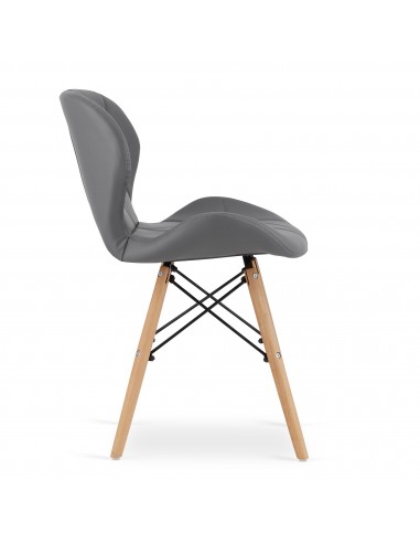 Krzesło LAGO ekoskóra - szare x 4