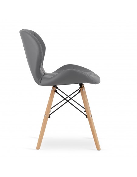 Krzesło LAGO ekoskóra - szare x 4