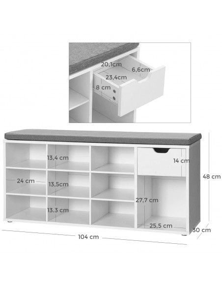 Szafka na Buty z Siedziskiem - LHS24WT