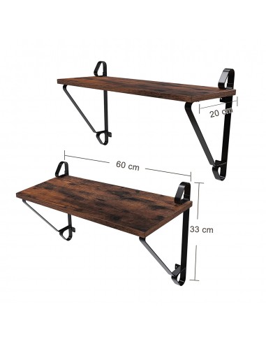 Zestaw 2 Półek Wiszących - LCR01BX