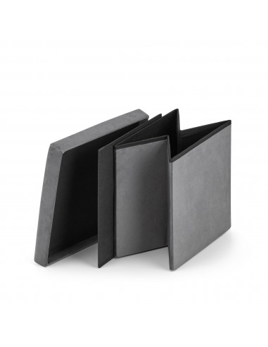 Pufa składana M - 30x30x30cm aksamit szara