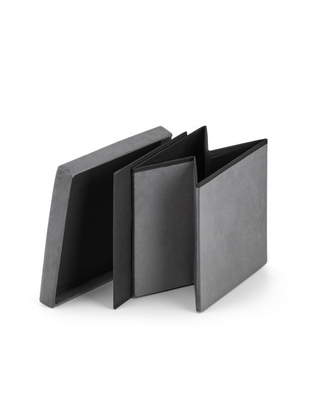 Pufa składana M - 30x30x30cm aksamit szara