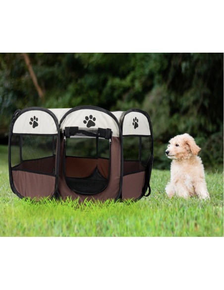 Kojec dla psa/kota 74x74x43cm - brązowy