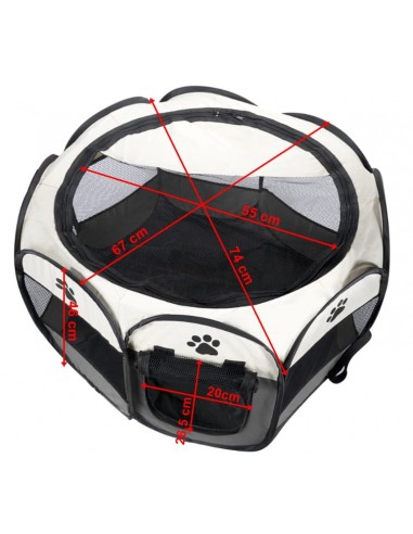 Kojec dla psa/kota 74x74x43cm - szary