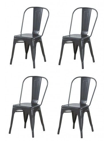 Krzesło metalowe Paris grafitowe