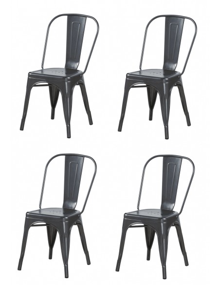 Krzesło metalowe Paris grafitowe