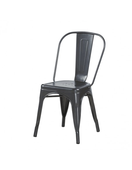 4 krzesła metalowe Paris ciemno szare
