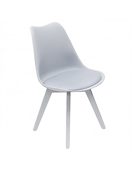 Zestaw stół Lugano 80 szary i 2 krzesła NORDEN MONO szare