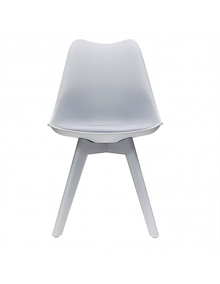 Zestaw stół Lugano 80 szary i 2 krzesła NORDEN MONO szare