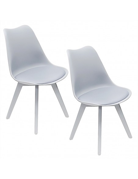 Zestaw stół Lugano 80 szary i 2 krzesła NORDEN MONO szare